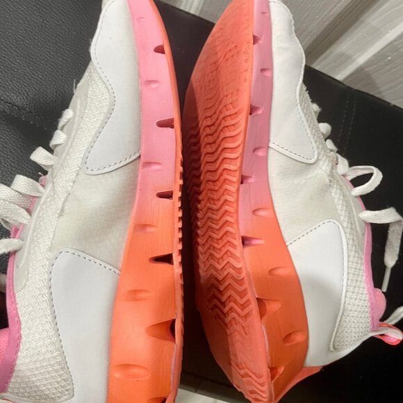 KAWAII GIRL REBOOK RUNNING SHOES  ZIG ZAG DYNAMICA  SZ 2Y WHITE HOT PINK ORANGE - Picture 13 of 13